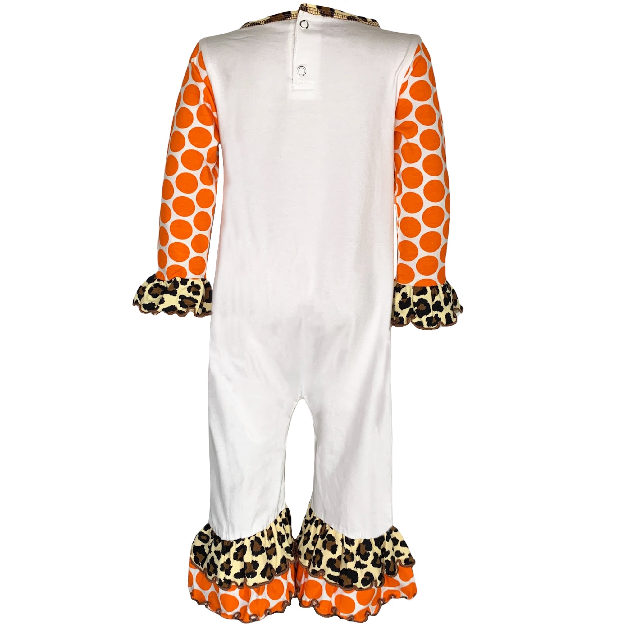 AnnLoren Baby Girls Orange pumpkin Autumn Holiday Cotton Romper