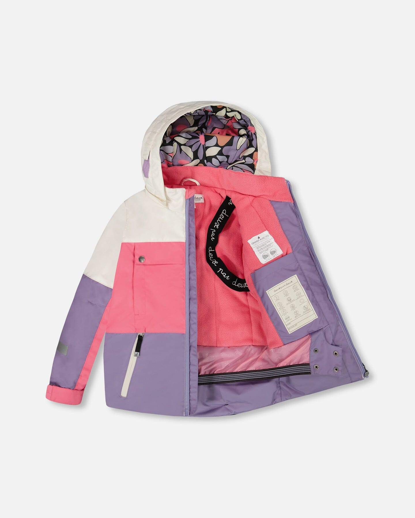 Two-Piece Teknik Snowsuit Black Retro Flower Print-4