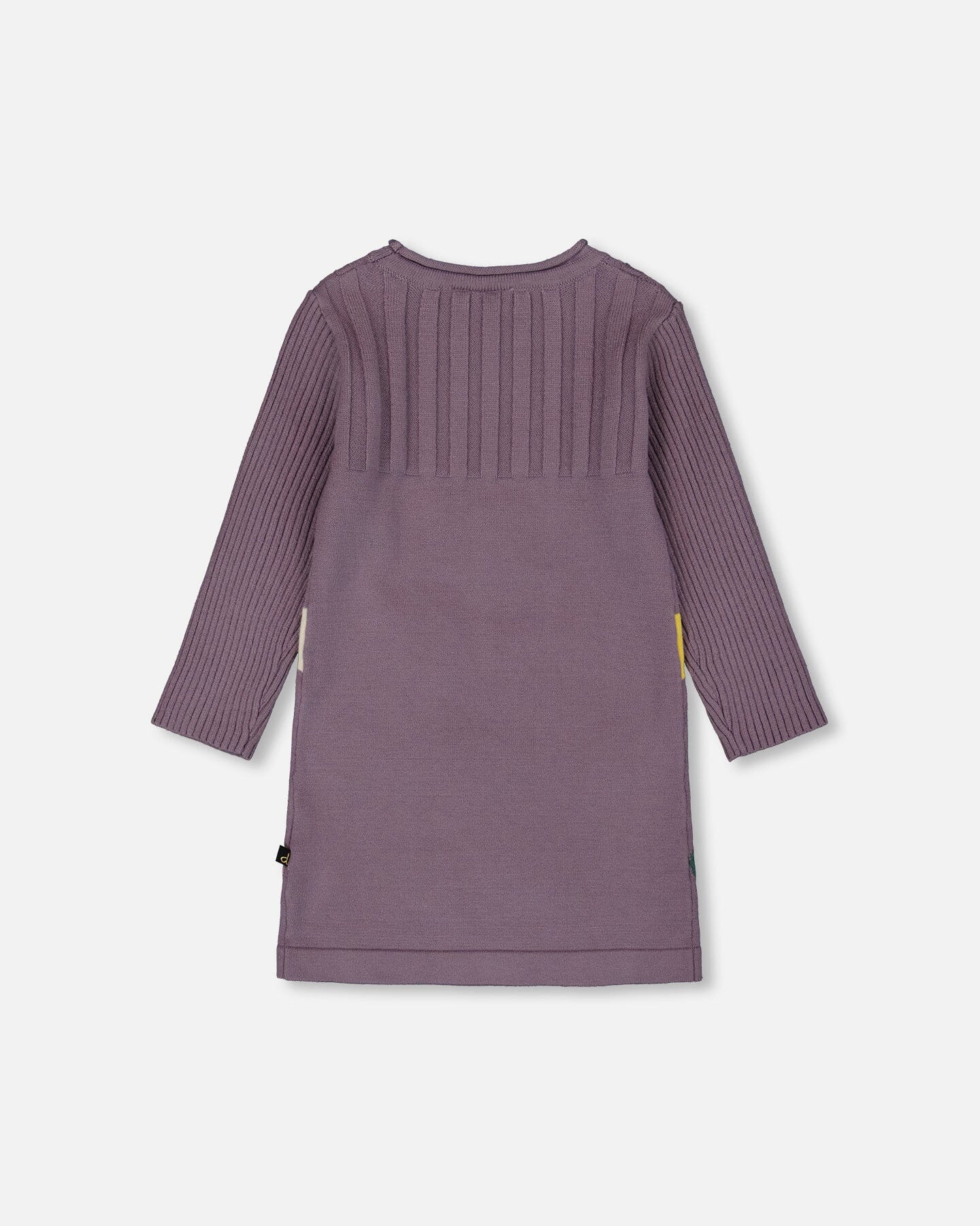 Jacquard Sweater Dress With Polka Dot Pattern Purple Gray-2