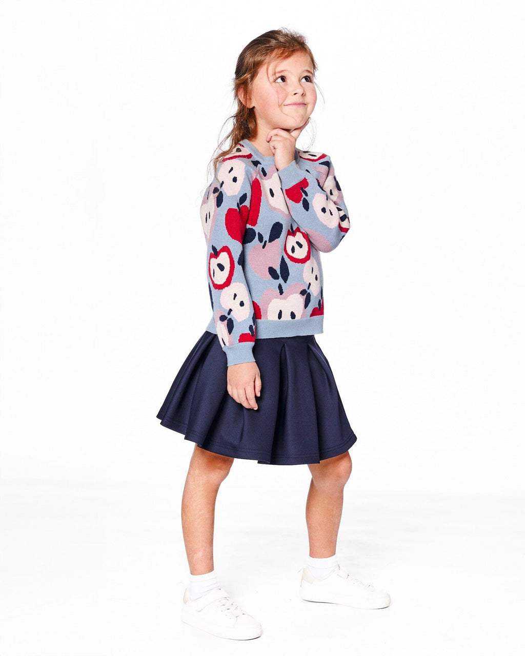 Pleated Milano Skirt Navy Blue-1
