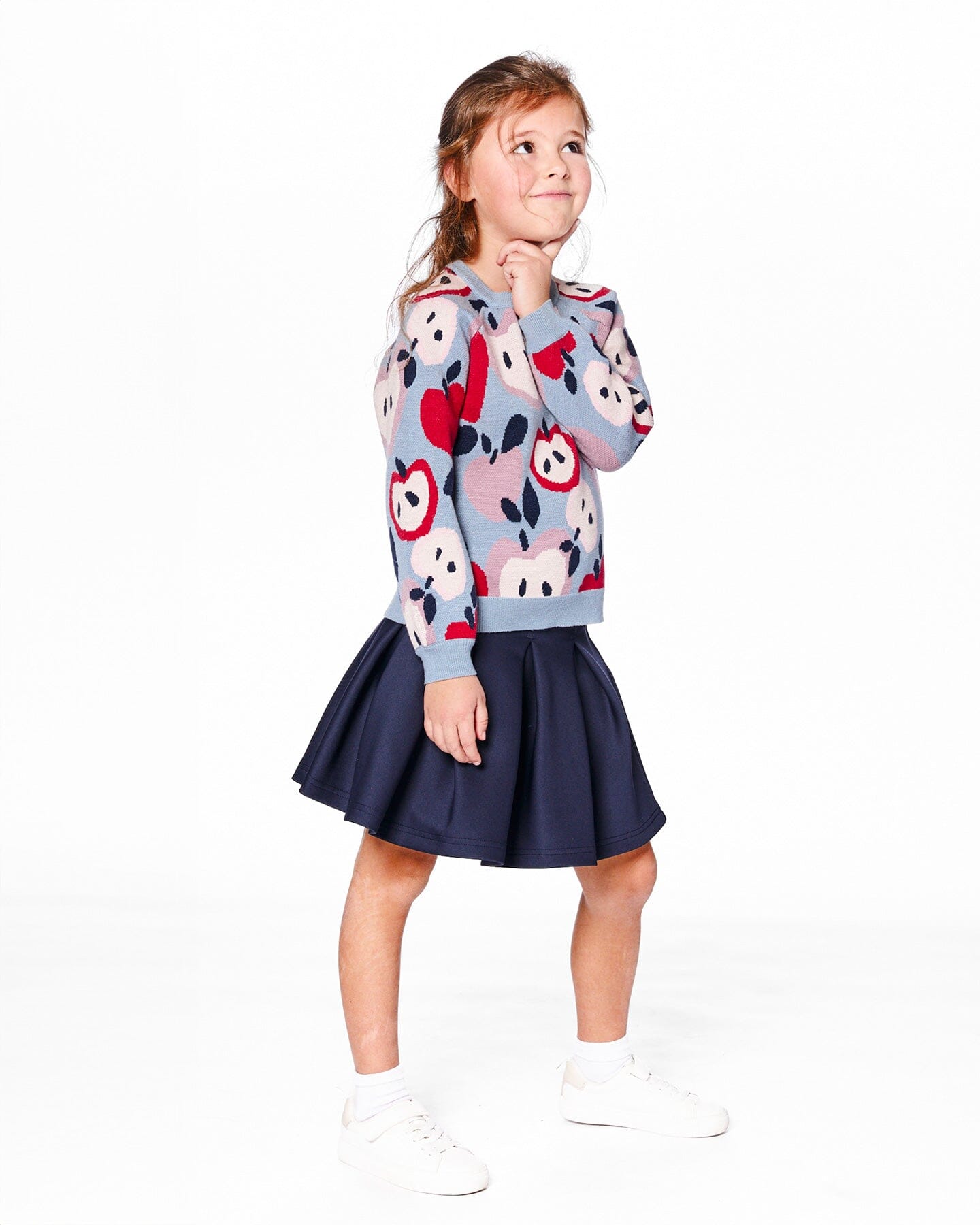 Pleated Milano Skirt Navy Blue-1