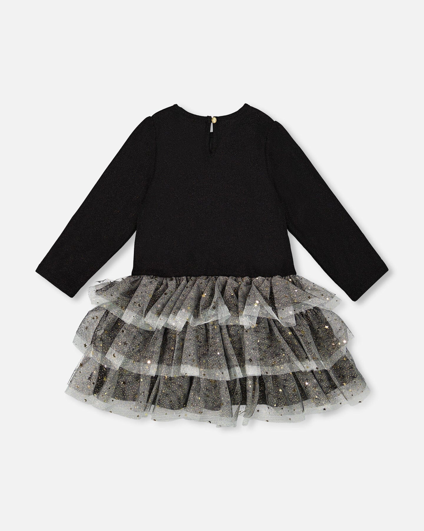Glittering Mesh Skirt Party Dress Black-2