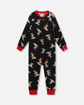 Organic Cotton Interlock One-Piece Pajama Black Cookie Print-0