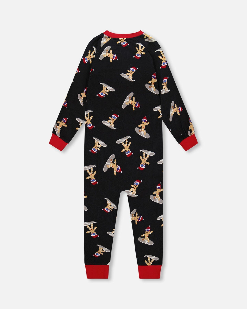 Organic Cotton Interlock One-Piece Pajama Black Cookie Print-2