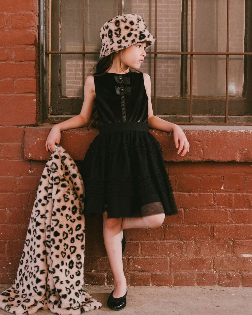 Sleeveless Bi-Material Velour And Mesh Dress Black-1
