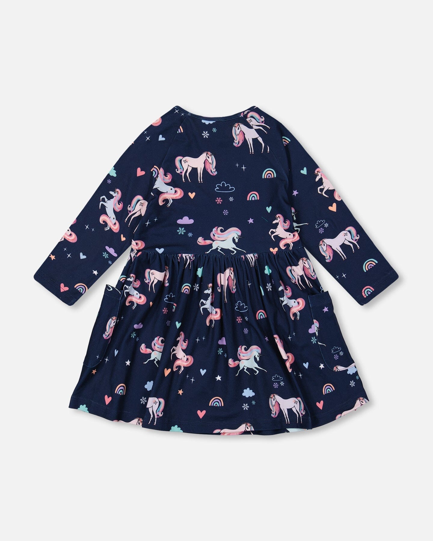 Jersey Dress With Pockets Navy Unicorn Print-2