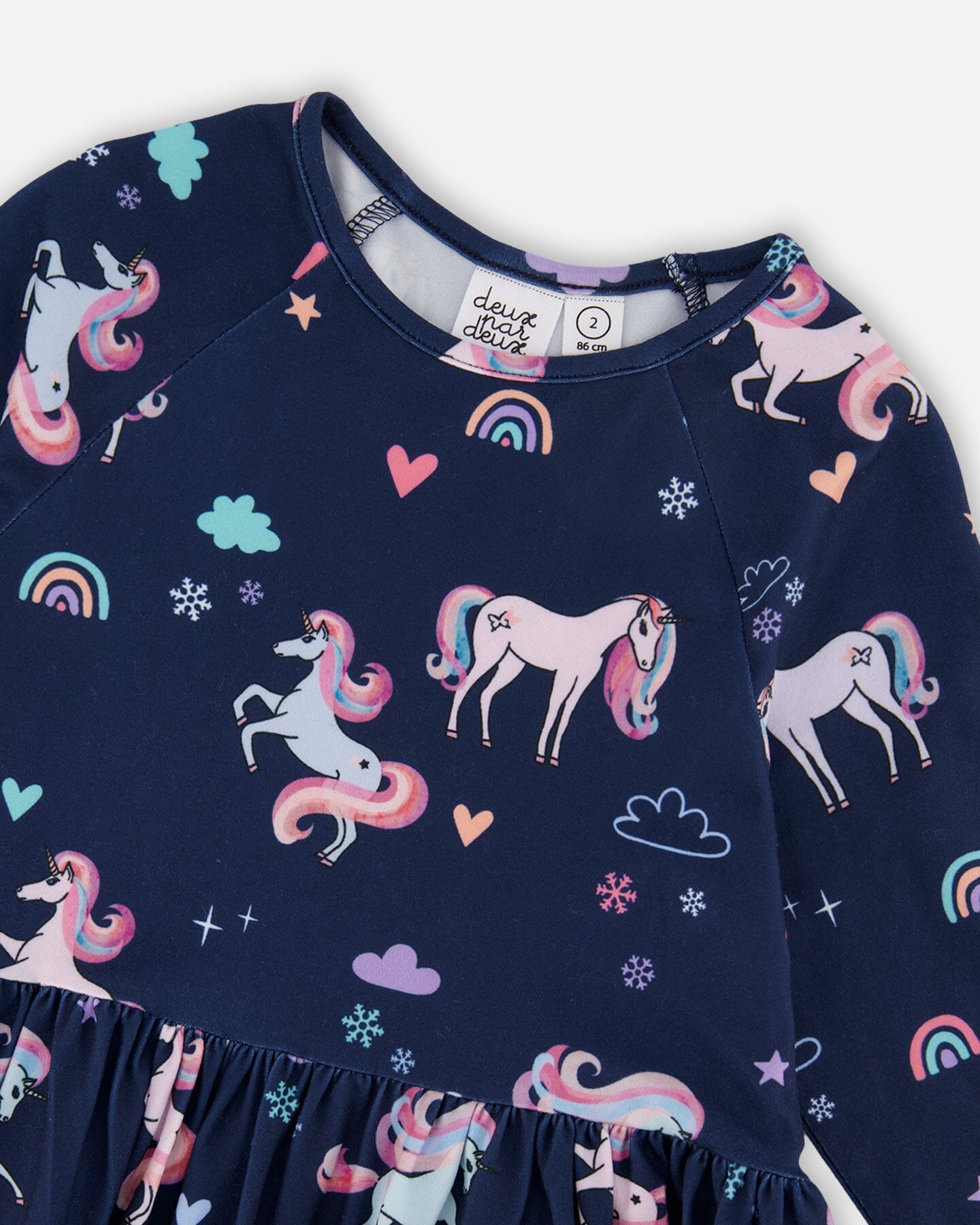 Jersey Dress With Pockets Navy Unicorn Print-3