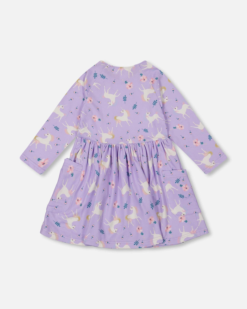 Jersey Dress With Pockets Lilac Unicorn Print-2