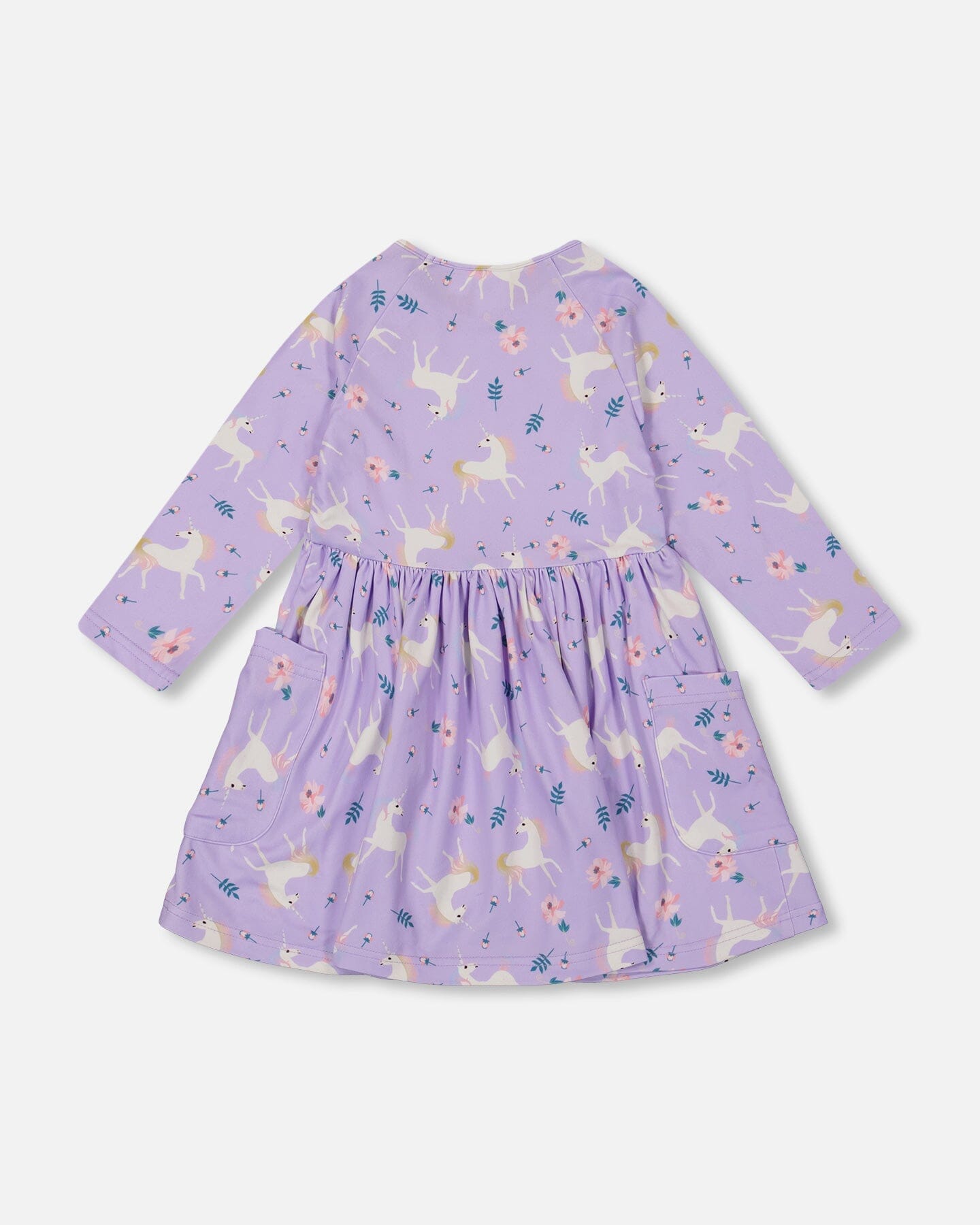 Jersey Dress With Pockets Lilac Unicorn Print-2