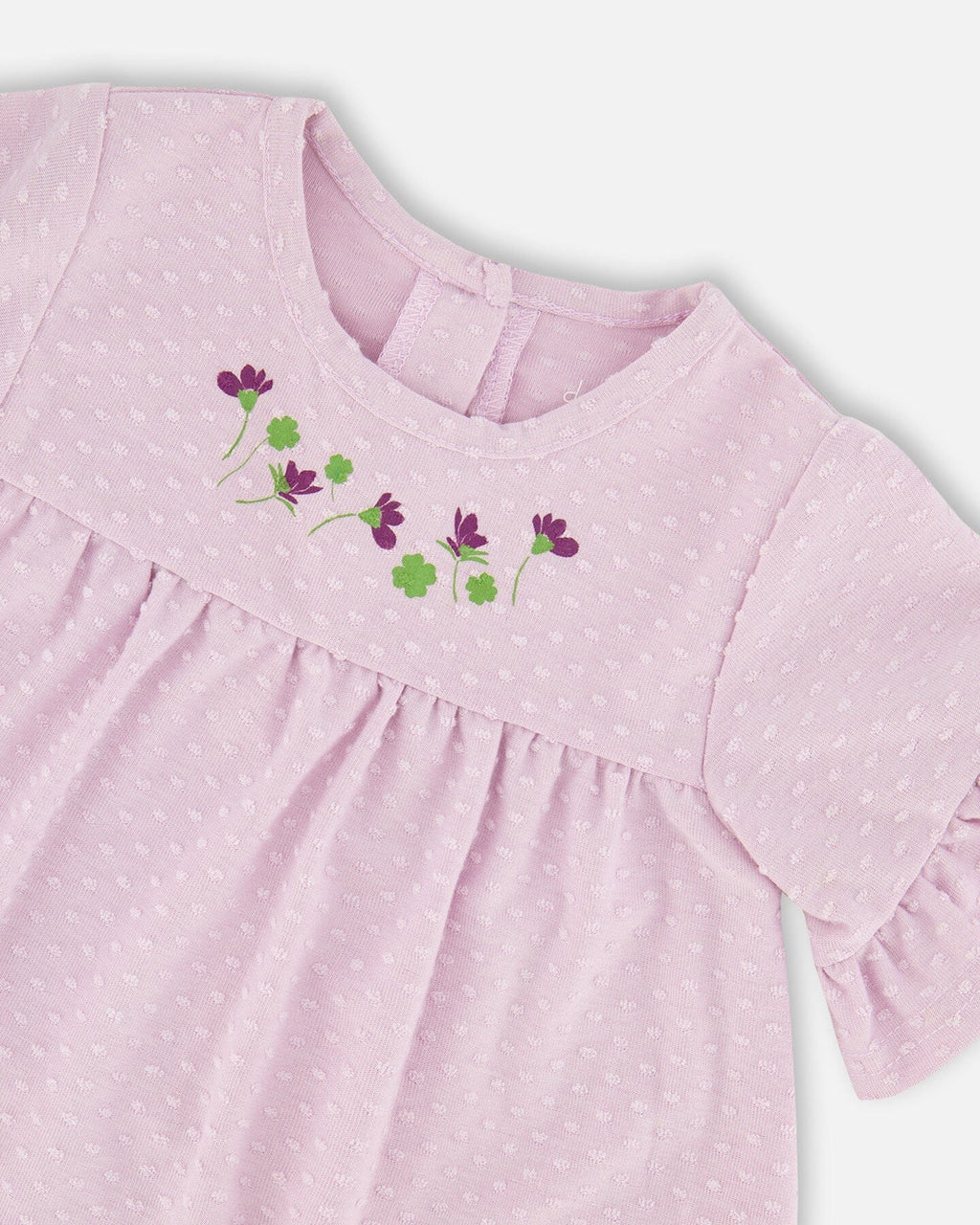 Jersey Tunic And Cotton Capri Set Lavender And Green Printed Flowers-3