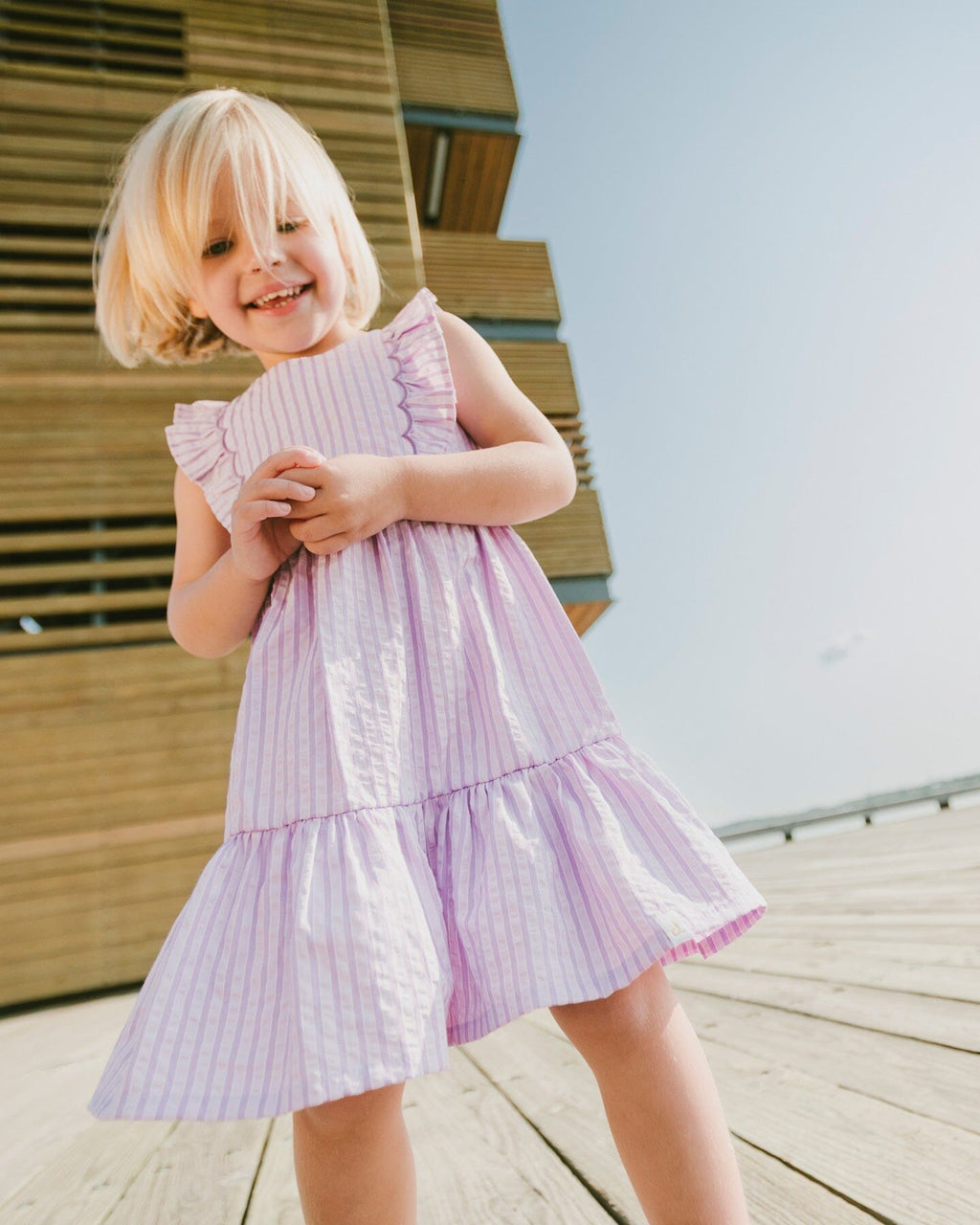Striped Dress Lavender-1