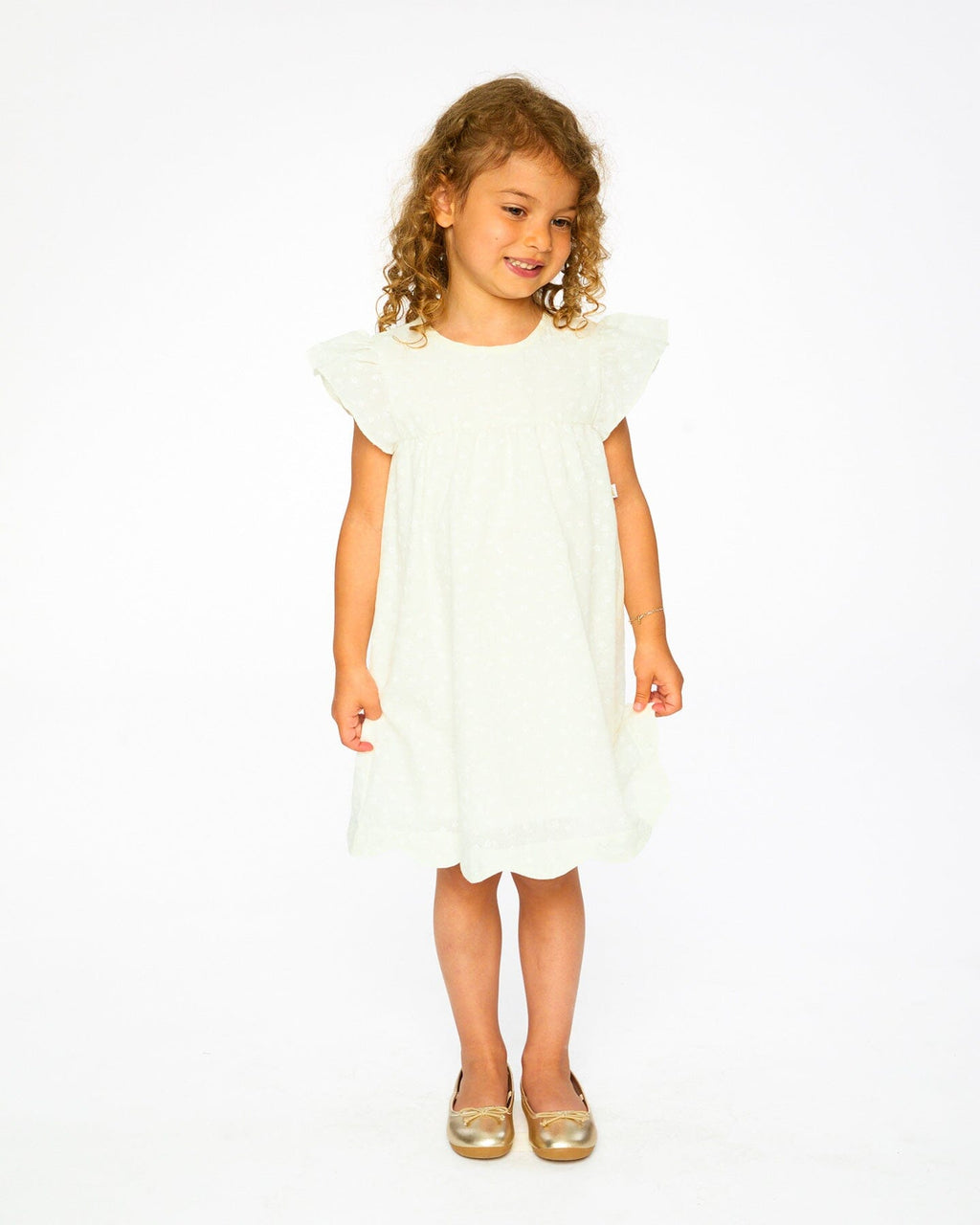 Printed Poplin Dress Off-White-1