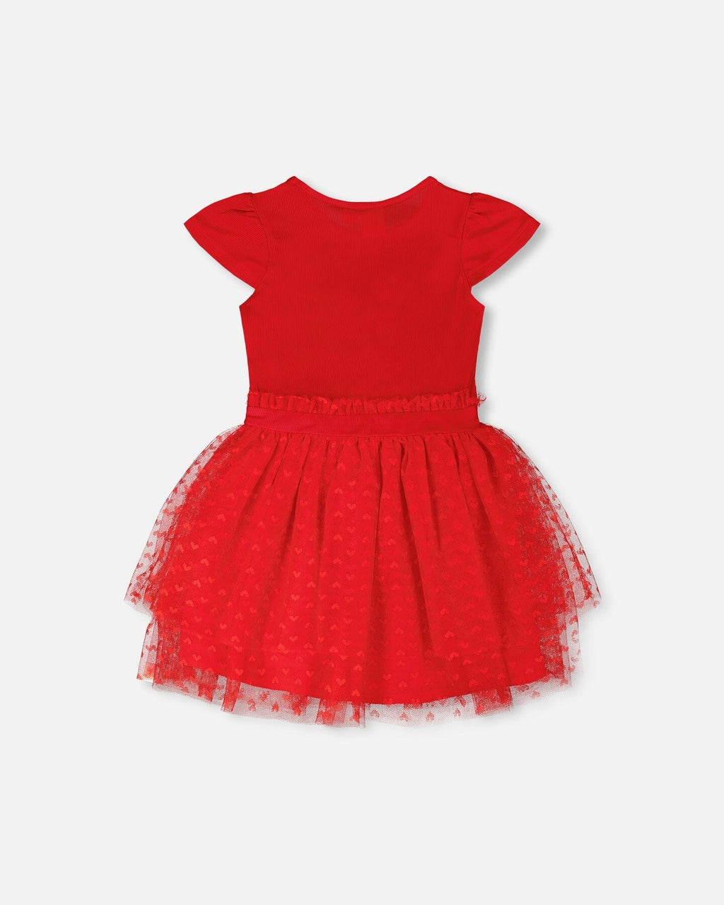 Bi-Material Dress Red-2