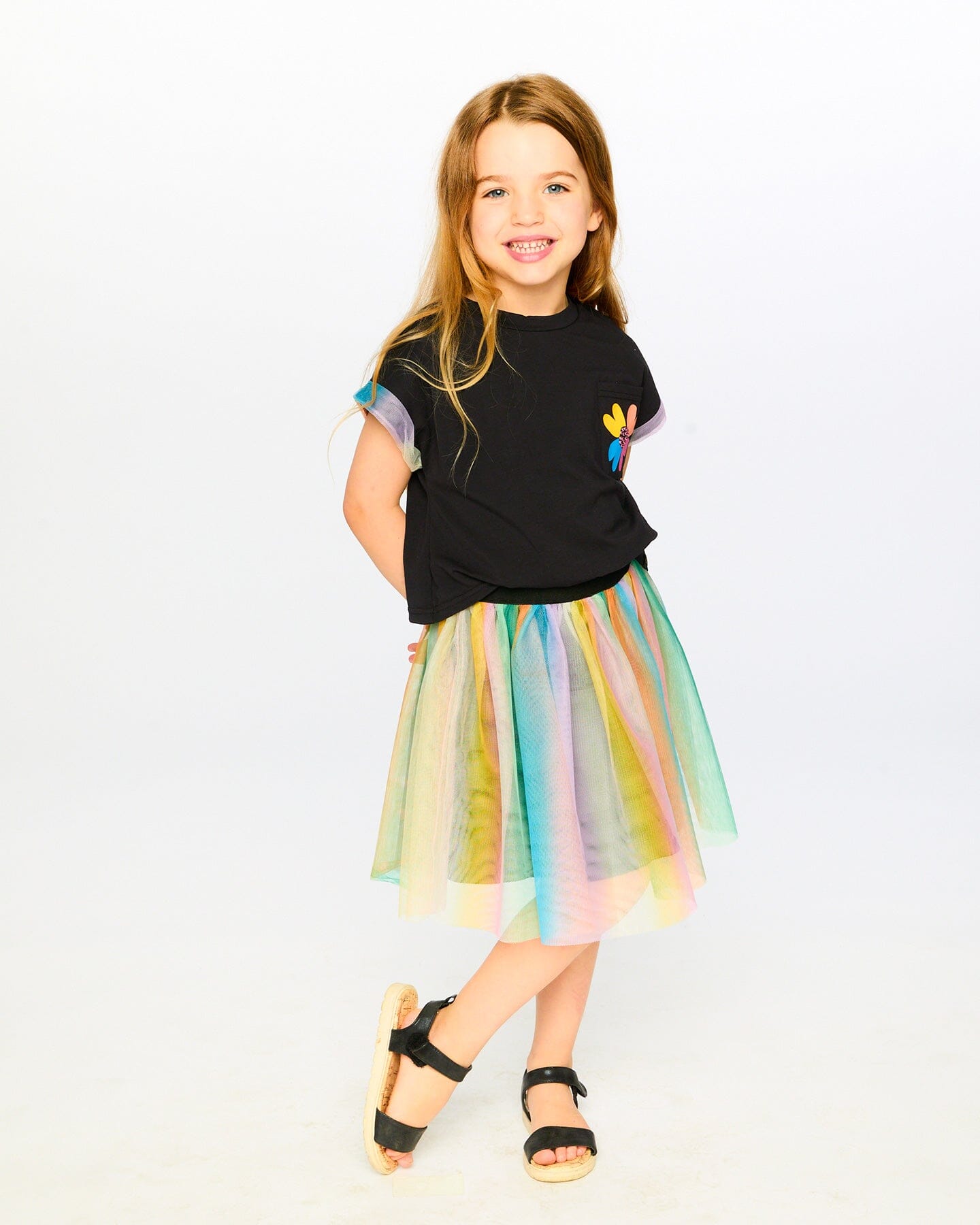 Organic Cotton And Mesh Dress Black-1