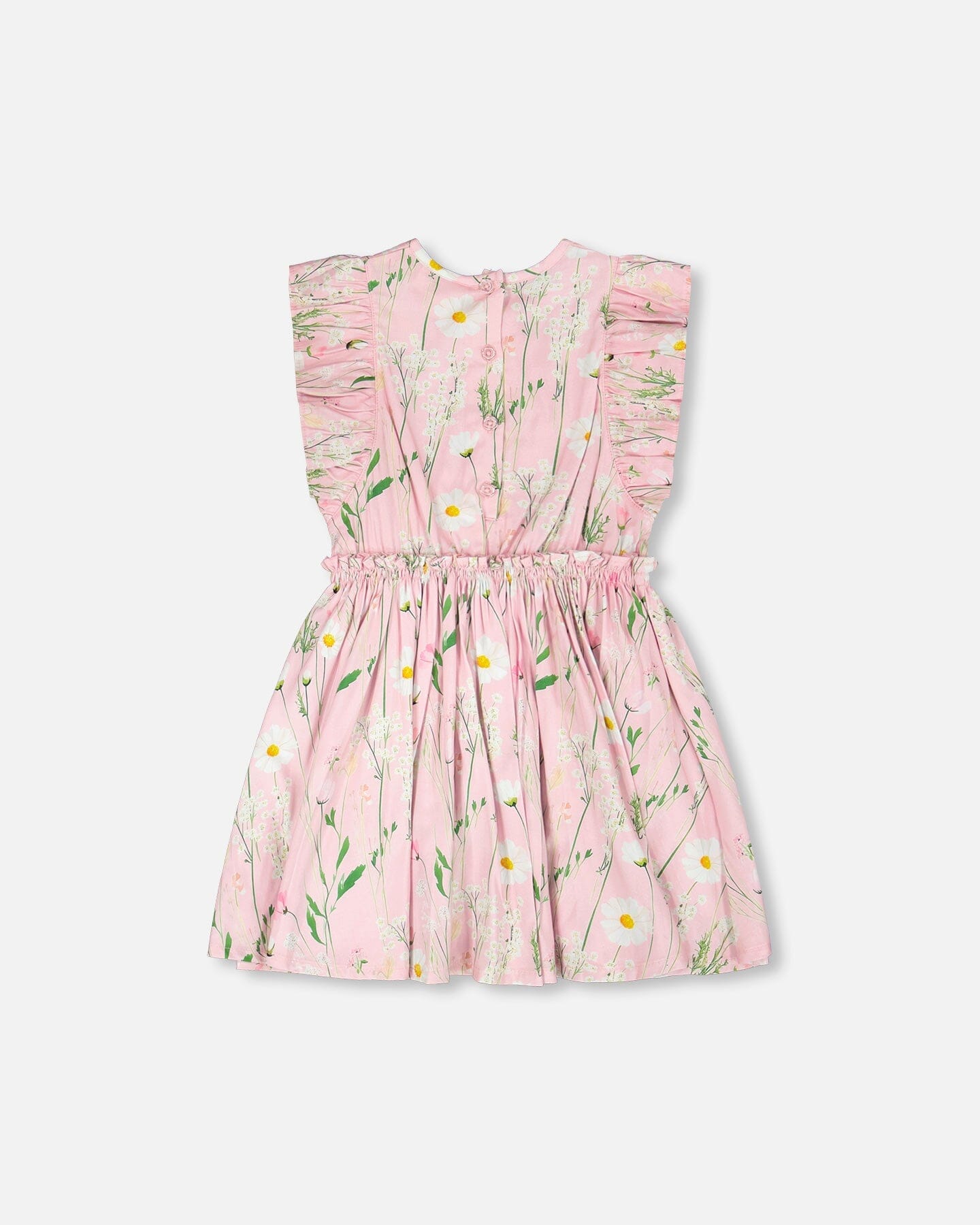 Viscose Dress Pink Printed Flowers-2