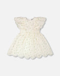 Jacquard Dress White Printed Flowers-0