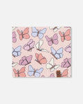 Stretch Jersey Neck Tube Pink Printed Butterflies-0