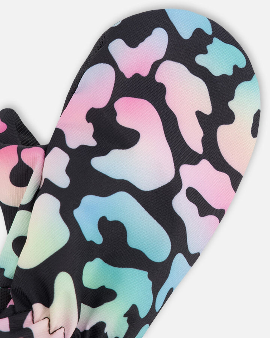 Mid-Season Mittens In Recycled Polyester Black Animal Print-3