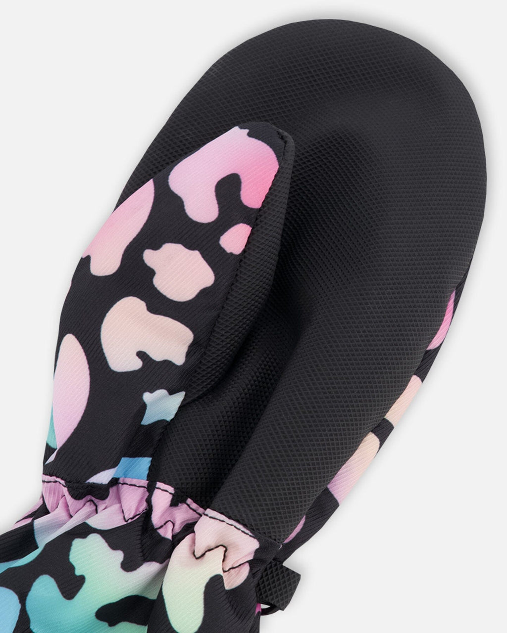 Mid-Season Mittens In Recycled Polyester Black Animal Print-4