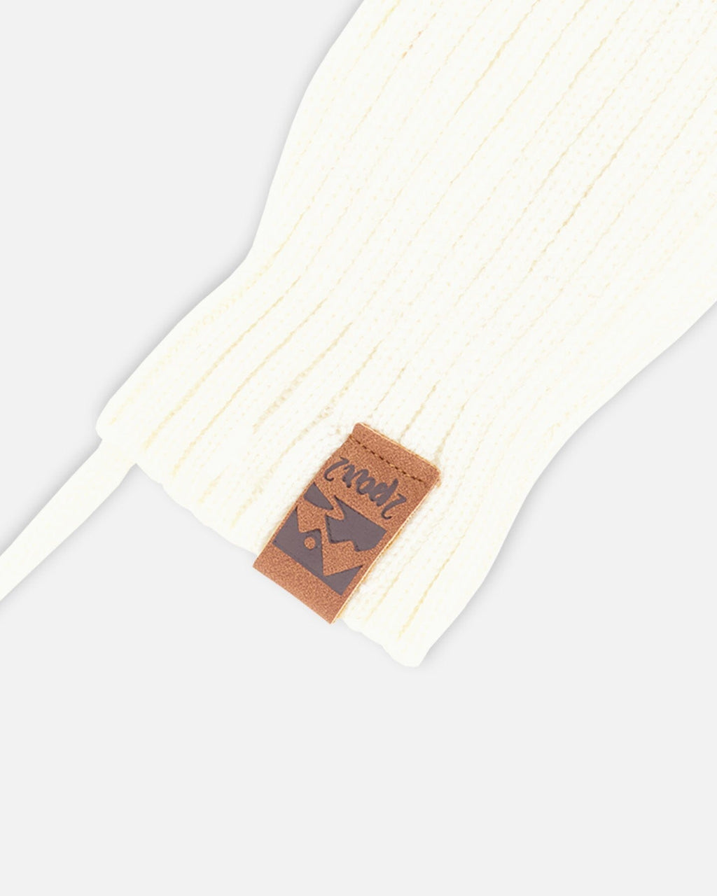 Baby Knit Mittens With Cord Off White-3
