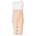 Peach Seersucker Baby Romper with Bow