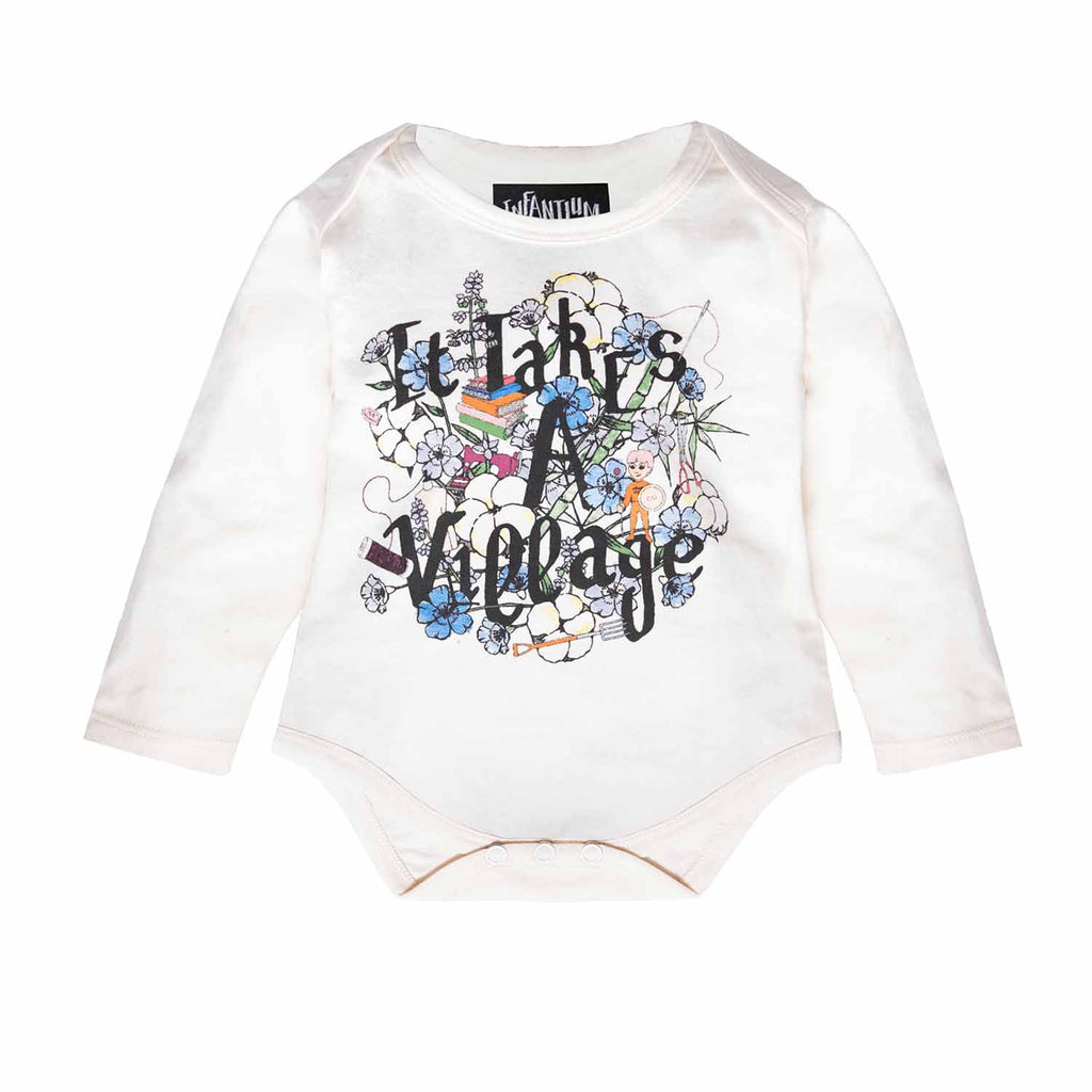 White Baby Onesie with Print