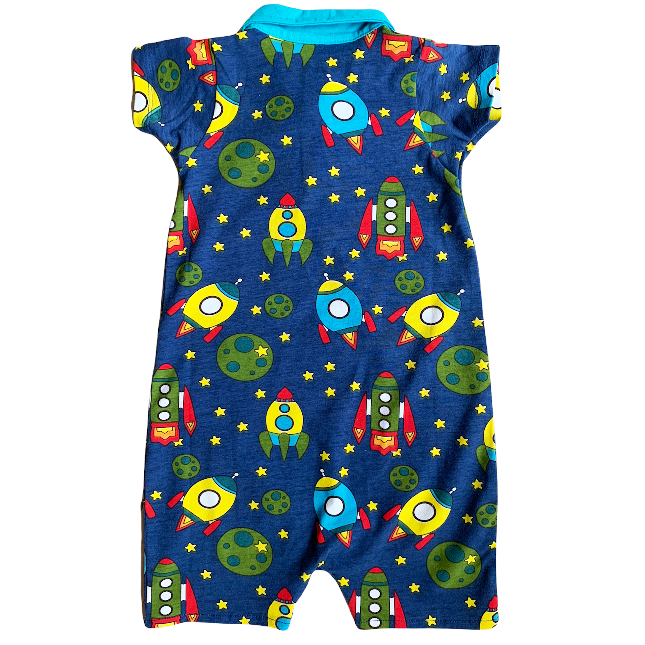 AnnLoren Spaceship short sleeve Baby Toddler Boys Romper