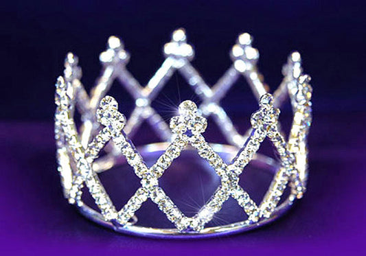 Newborn Baby Photo Prop Round Full Circle Rhinestone Mini Tiara Crown XT1039-0