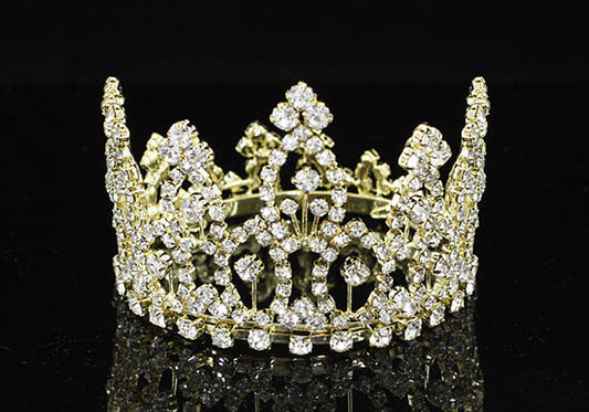 Newborn Baby Mini Crown Round Full Circle Rhinestone Mini Tiara XT1276