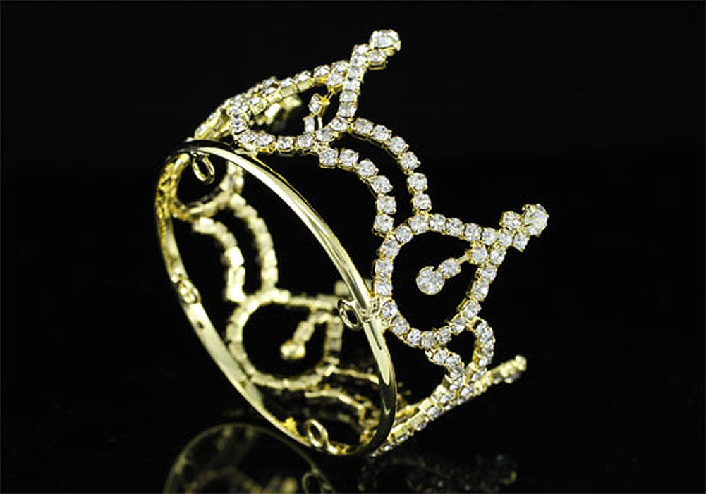 Newborn Baby Photo Prop Round Full Circle Rhinestone Mini Tiara Crown XT1733-1