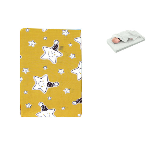 NNEDSZ Yellow Star Bassinet Fitted Sheet with a Flat Sheet Sewed Attached