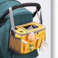 NNEDSZ Yellow Stroller Organizer Bag - Multi-Functional Baby Bag with Touchscreen Window, USB Port, and Bottle Holders