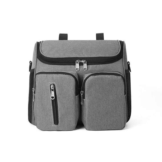 NNEDSZ Grey Universal Stroller Organizer Bag - Multi-Pocket Hanging Storage Bag for Baby Essentials