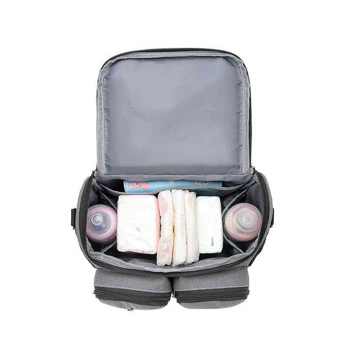 NNEDSZ Grey Universal Stroller Organizer Bag - Multi-Pocket Hanging Storage Bag for Baby Essentials