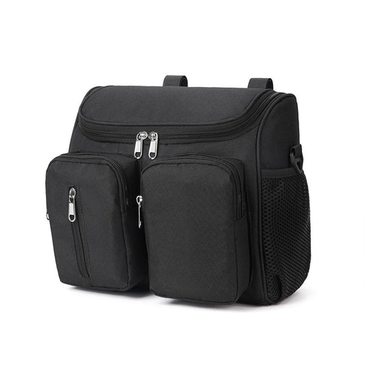 NNEDSZ Black Portable Baby Stroller Organizer Bag – Multi-Purpose Diaper Storage Bag for Moms, Lightweight and Travel-Friendly