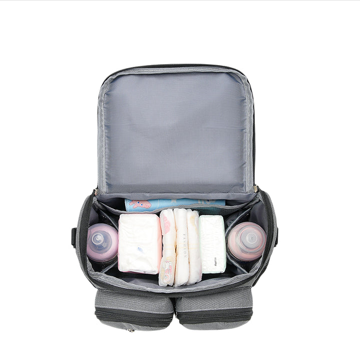 NNEDSZ Grey Portable Baby Stroller Organizer Bag - Multi-Purpose Diaper Storage Bag for Moms, Lightweight and Travel-Friendly-2