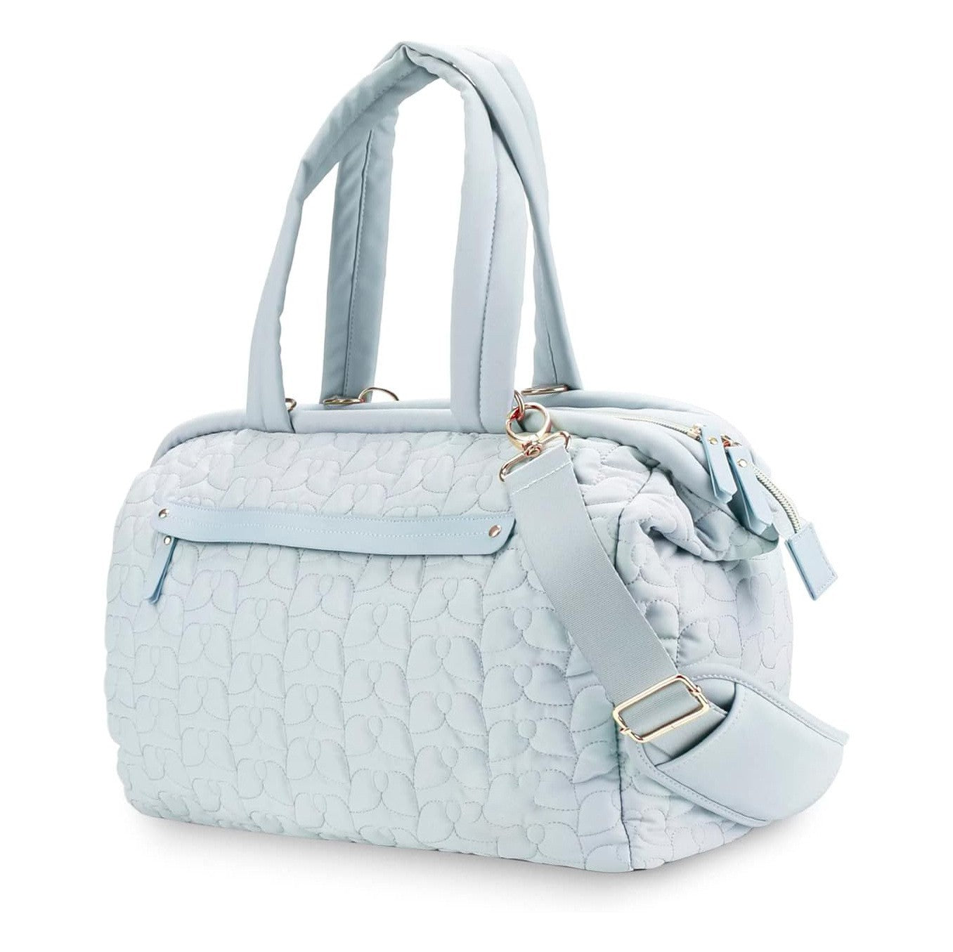 NNEDSZ Blue Quilted Pattern Large Capacity Mummy Bag - Stylish Baby Diaper Bag for Moms, Baby Stroller Bag with Multiple Compartments
