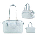 NNEDSZ Blue Quilted Pattern Large Capacity Mummy Bag - Stylish Baby Diaper Bag for Moms, Baby Stroller Bag with Multiple Compartments