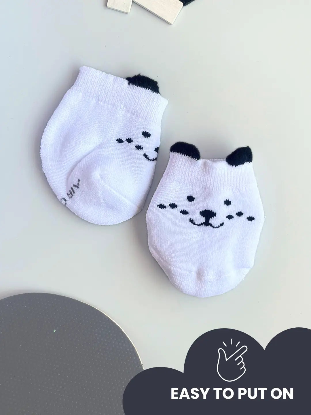 Air Garb baby combo socks for infants 0-1 years; a 6-pair collection arranged in a circle featuring animal faces like pink owl