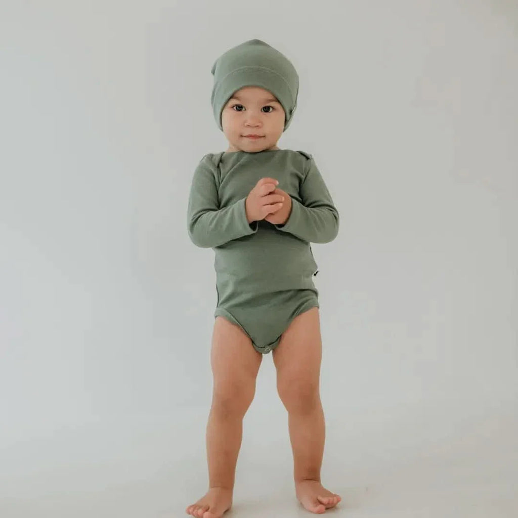 Baby Long-Sleeve Bamboo Onesie | Burnt Brick-3