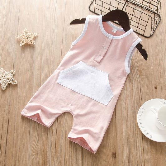 Baby Romper Summer Cotton Casual Infant Boys Jumpsuits Sleeveless pocket Newborns Girls Clothing Baby Costume