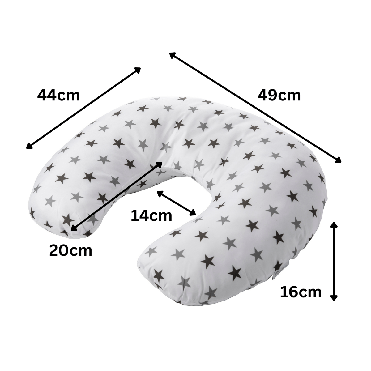 Breast Feeding Maternity Nursing Pillow - Grey with Stars-2