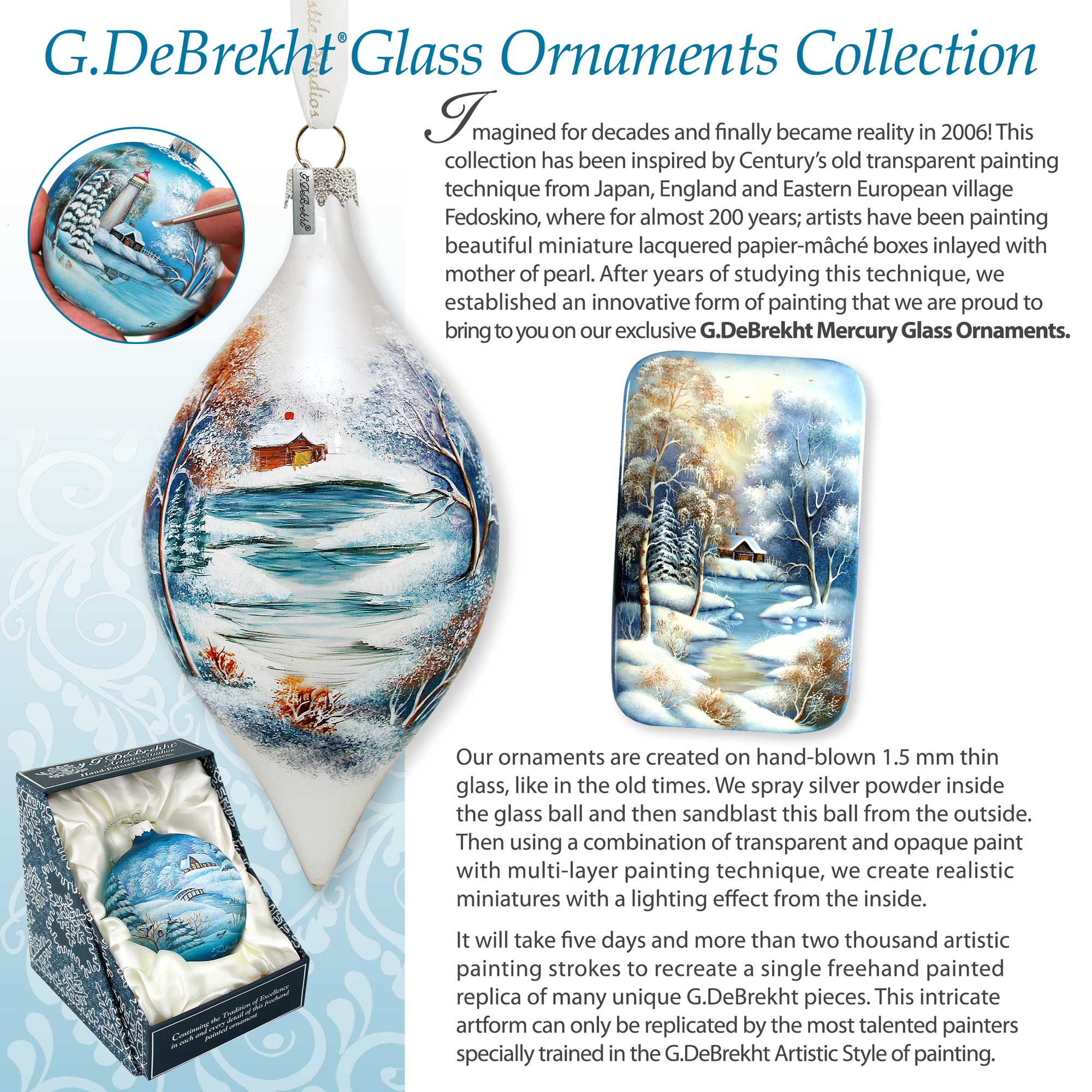 Baby 1st Christmas Drop Glass Ornament by G. DeBrekht - Christmas Decor - 757-033