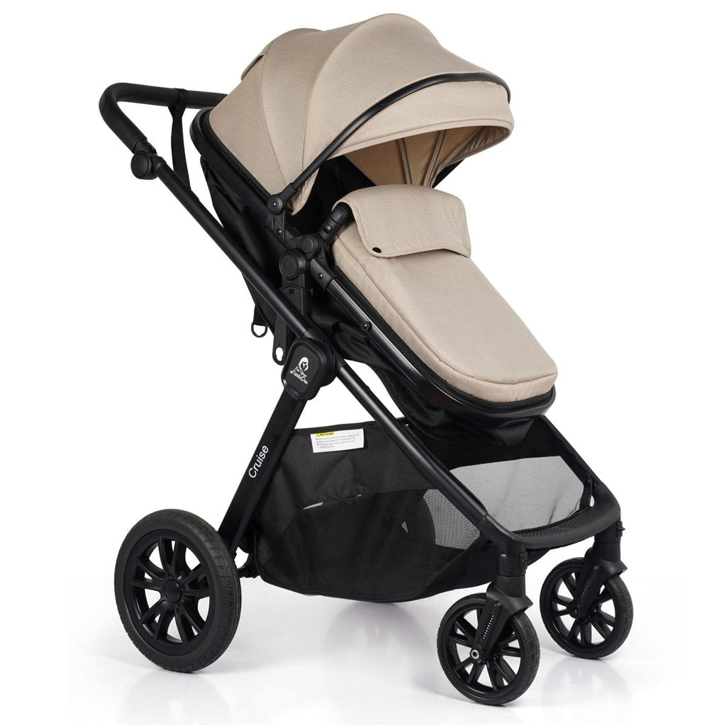 For Your Little One Cruise 3 In 1 Travel System With Car Seat - Dune Beige (Free Cupholder And Seat Liner Included!)-4
