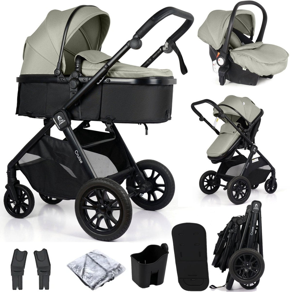 For Your Little One Cruise 3 In 1 Travel System With Car Seat - Pebble Sage Grade A Clearance.-0