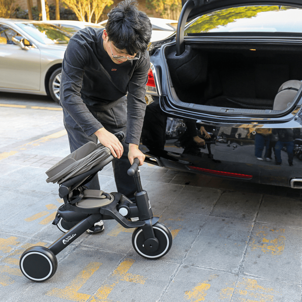 Foryourlittleone Xplor 6 in 1 Foldable Trike - Jet Black (10m-4y)-4