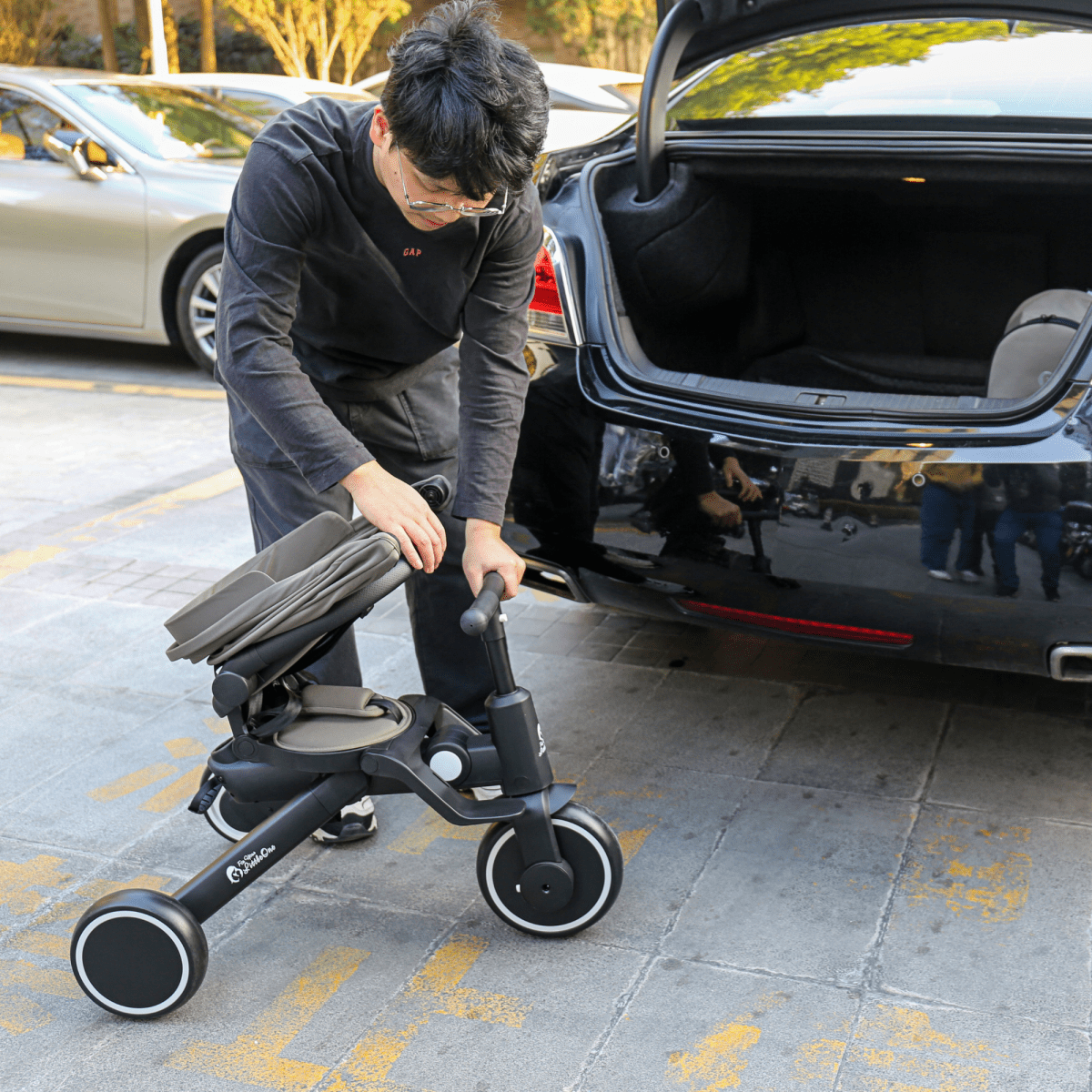 Foryourlittleone Xplor 6 in 1 Foldable Trike - Jet Black (10m-4y)-4