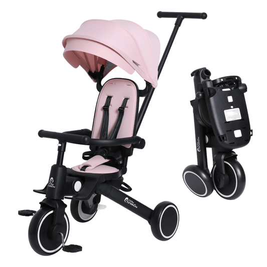 Foryourlittleone Xplor 6 in 1 Foldable Trike - Pastel Pink (10m-4y)-0