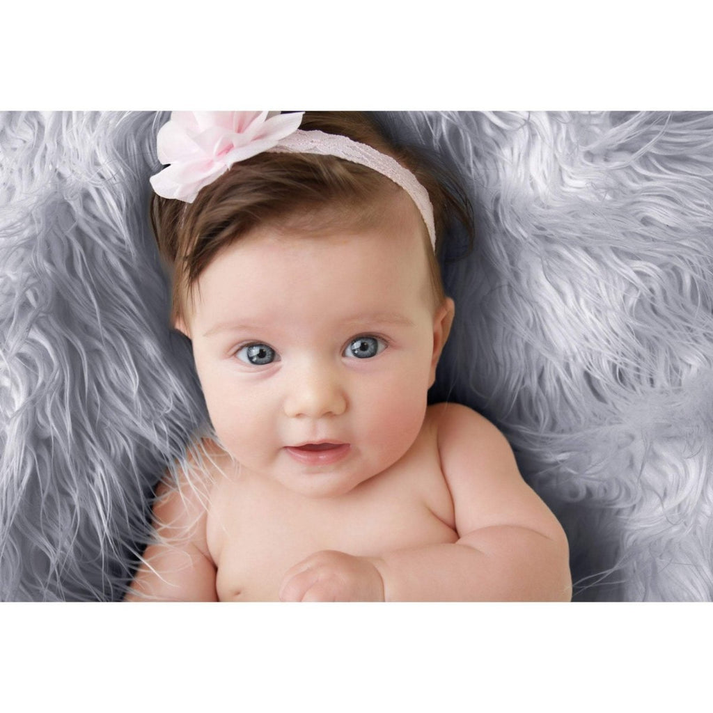 Luxury Faux Fur Baby Blanket  - grey-Clearance-3