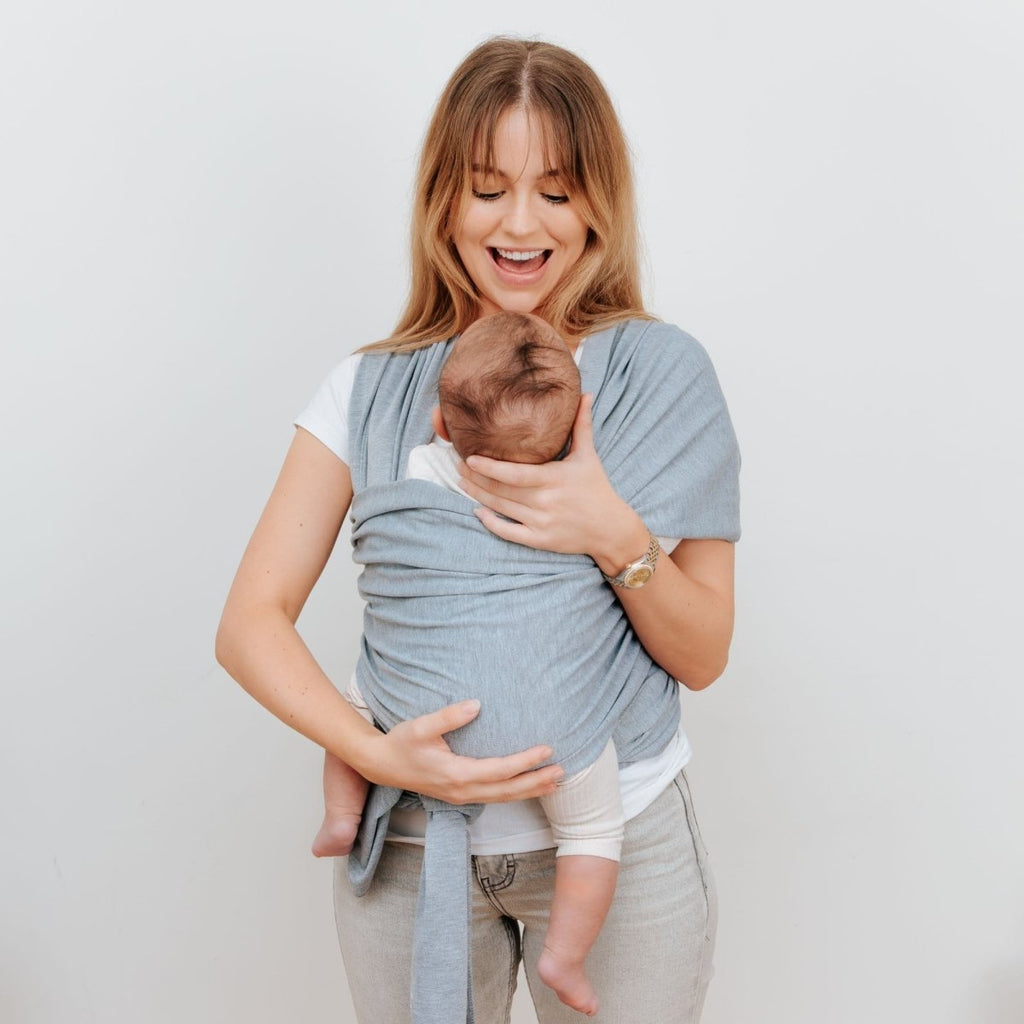 Organic Baby Wrap Carrier - Grey Melange-Clearance-1